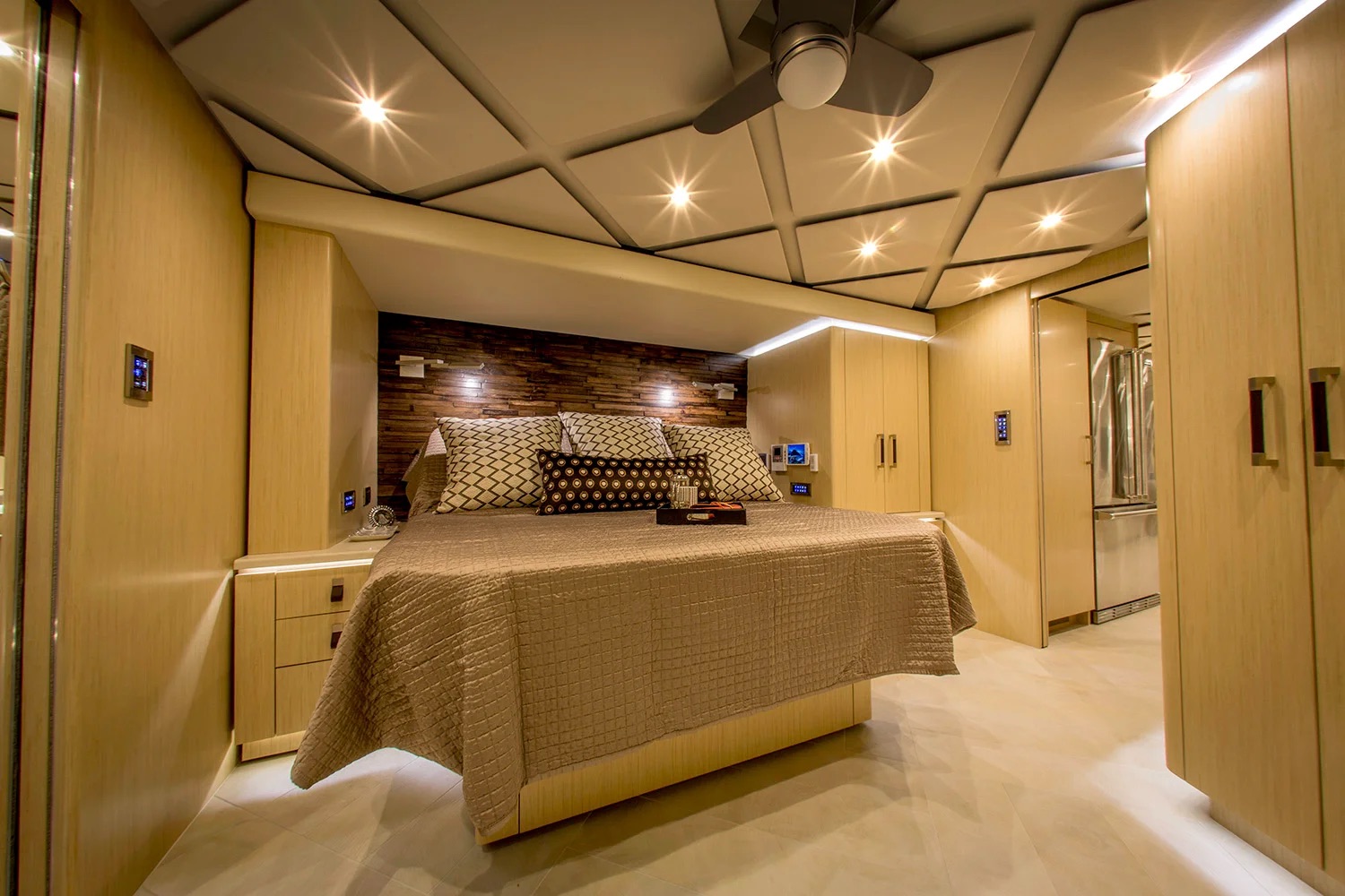 Master bedroom with coffered ceiling