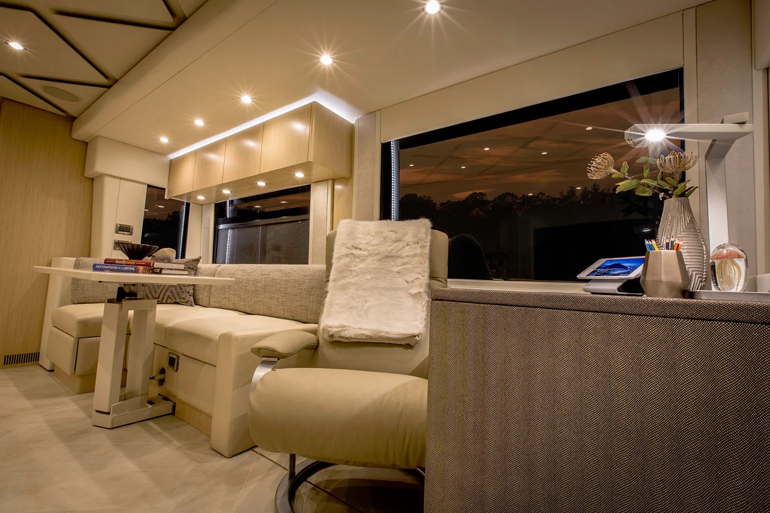 Lounge chair by window